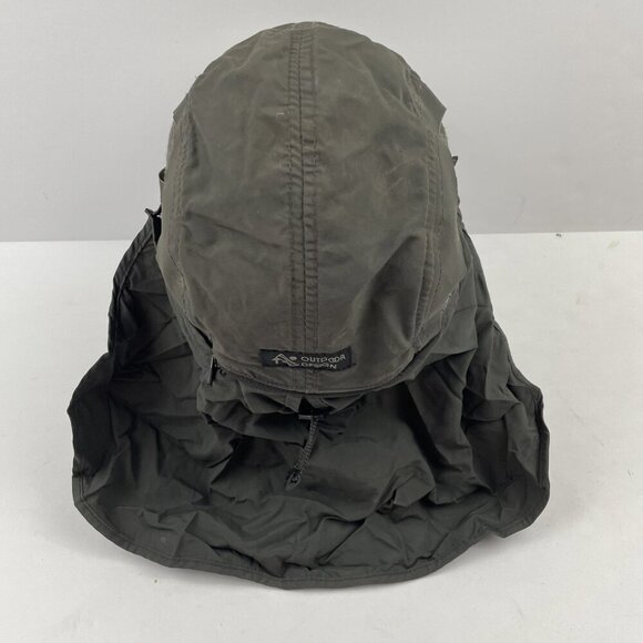 Dorfman Pacific 5 Panel Hat Packable Neck Flap Gray XL Drawstring Fish Hike - Picture 6 of 11